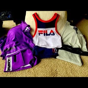 3 sets of crop tops.